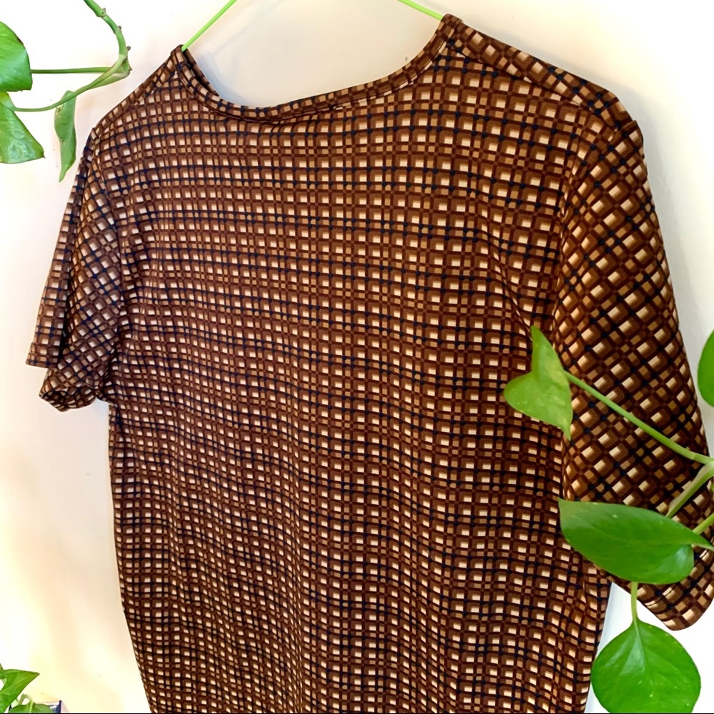 🟤🔵 Vintage Plaid Polyester Shirt 🔵🟤